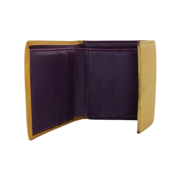 LV LOUIS Vuitton LA KOBE Edition Yellow Purple Epi Leather compact Wallet - Picture 10 of 12